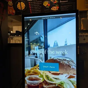 Use the video screen to order