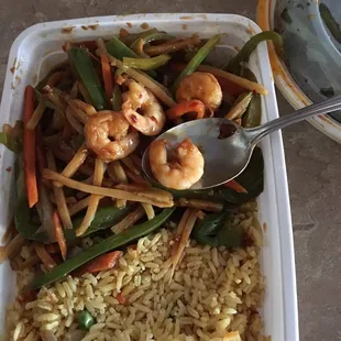 Only five teeny tiny shrimp in my dish. If they were regular sized shrimp, I could understand the portion size......