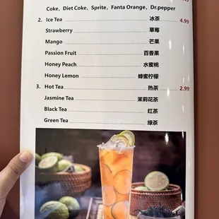 sushi and sashimi, menu