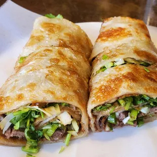 Beef pancake roll