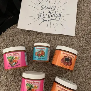 The package they sent to my cousin. Super cute note!