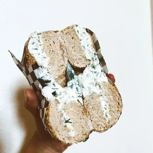 Sesame Bagel with Dill Lemon Spread