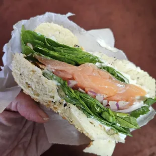 Lox on an Everyting Bagel...yum.