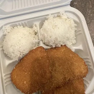 Fish rice plate