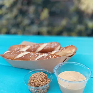Pretzels and beer cheese
