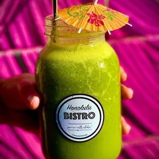 The Power Green Smoothie In Large 32oz Glass Jar