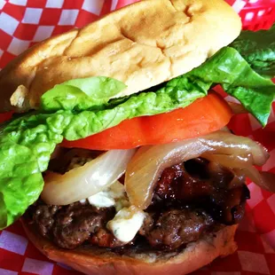 Blue cheese burger