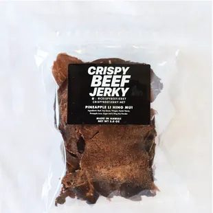 a bag of crispy beef jerky