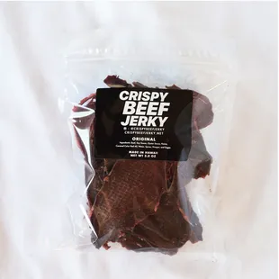 a bag of beef jerky
