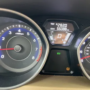 Mileage before going on our trip