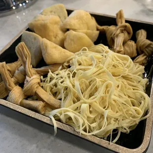 V3 Set: dried bean curd strips, dried tofu ties, fried tofu