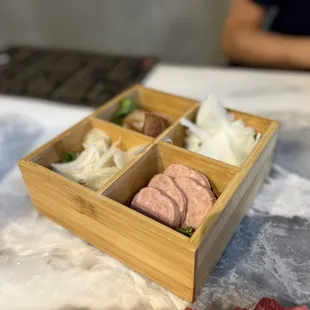 a close up of a box of food