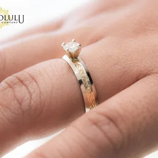 Our Beautiful Pumehana Ring with 1/2 diamond
