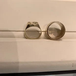 First attempt ring on the left 12mm (wrong size correct shape) Third attempt wrong ring on the right ( 15mm but wrong shape )