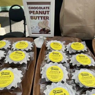 Chocolate peanut butter mochi