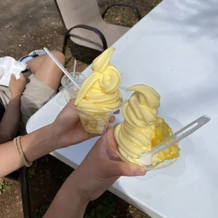 Dole Pineapple Whip (1 with and 1 without added pineapple chunks)