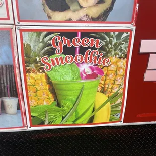 green smoothie and pineapple