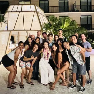 Pool dance party with our instructor and classmates