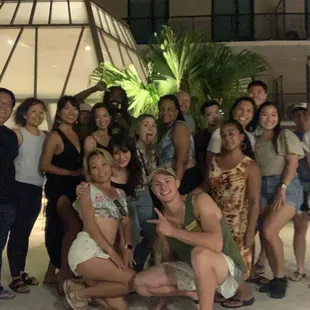 Pool dance party with our instructor and classmates