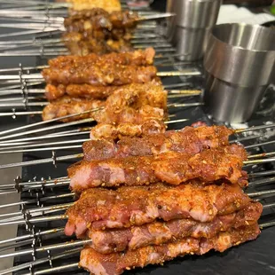 Variety of Skewer Meats