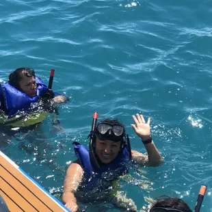 Waiting in line to get back into the boat