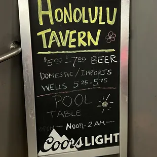 Drink specials
