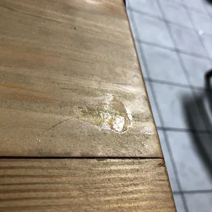 Sticky spot on table