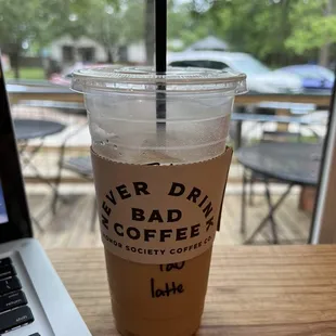 Iced lavender honey latte