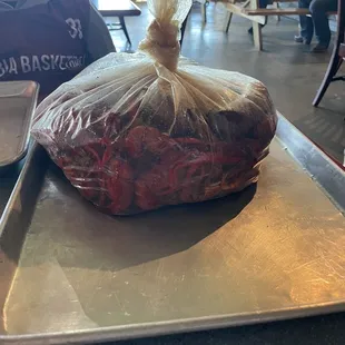 5lbs crawfish served in the bag