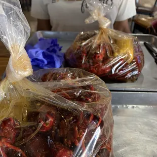 Crawfish with garlic butter