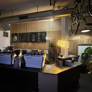the interior of a coffee shop