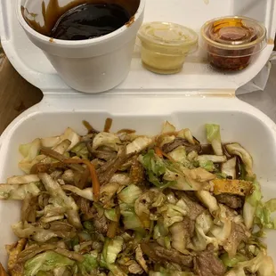 Mushu pork with AMAZIN sauce