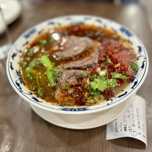 E13. Sichuan Spicy &amp; Beef Rice Noodle Soup