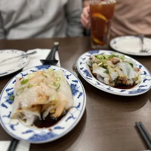 Shrimp rice roll &amp; BBQ pork rice roll