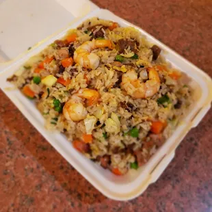 Combination Fried Rice (chicken, beef &amp; shrimp)