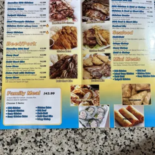 New menu prices