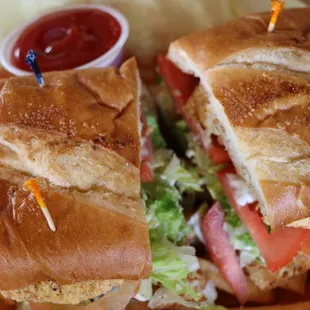 a sandwich and french fries