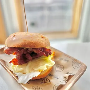 Pan De Sal Tocino sandwich