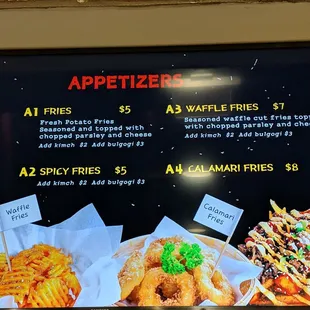 Appetizer menu