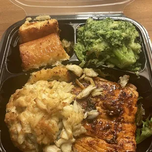 Salmon and crab cake