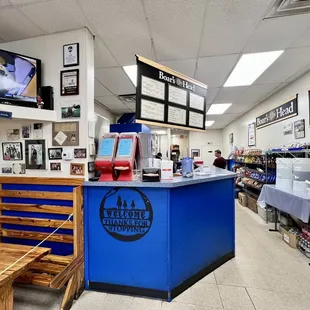 the interior of a sub shop