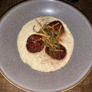 Scallops with garlic polenta.  $45 that day.