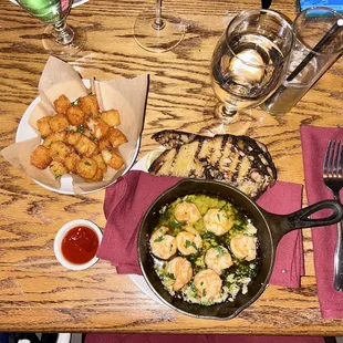 Garlic Shrimp &amp; Tater Tots