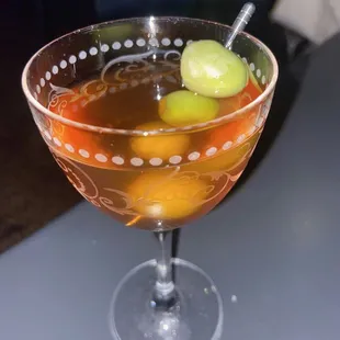 Beautiful glassware, tasty cocktail