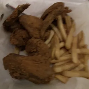 fried chicken and french fries