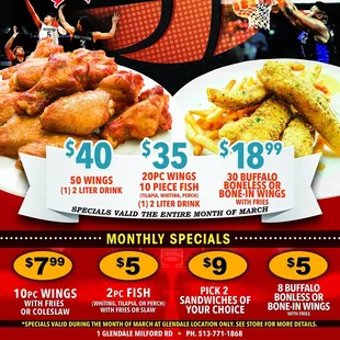 chicken wings and fried chicken