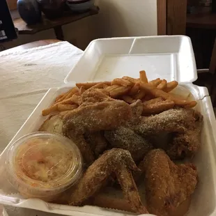 Oddly colored chicken wings....