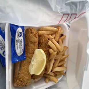 Supposed be fish with hush puppies and tartar sauce