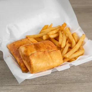 a sandwich and french fries