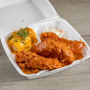 a close up of a takeout box